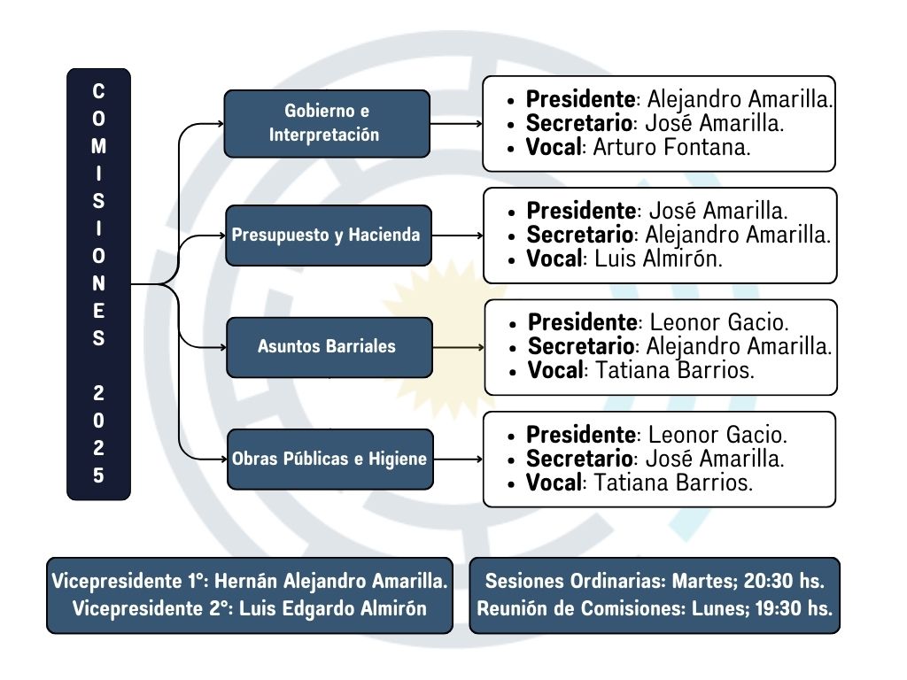 Conformación de Autoridades del Honorable Concejo Deliberante y Comisiones legislativas 2025